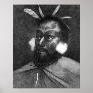 Porträtt av en man av nyazeeländskt poster