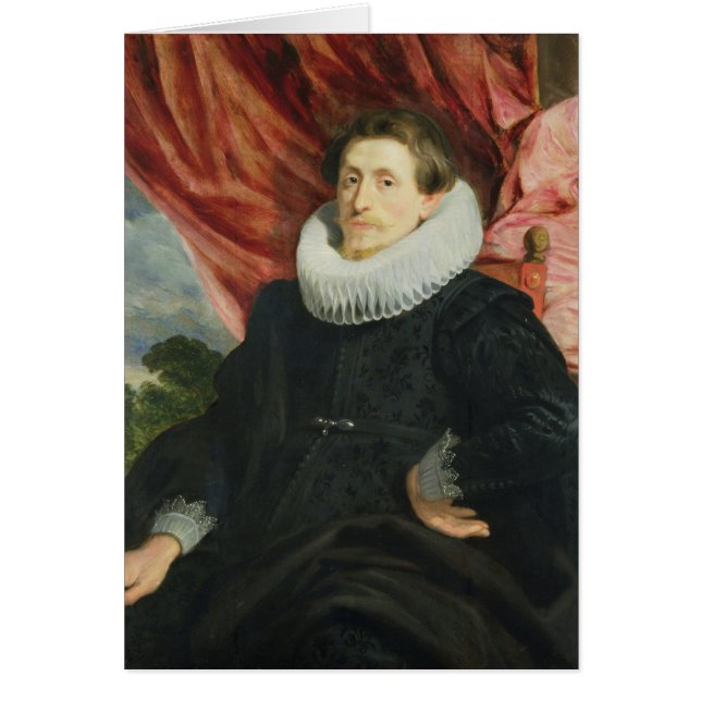 Porträtt av en man, c.1619 hälsningskort (Framsidan)