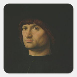 Porträtt av en man eller condottieren, 1475 (den fyrkantigt klistermärke
