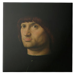 Porträtt av en man eller condottieren, 1475 (den kakelplatta