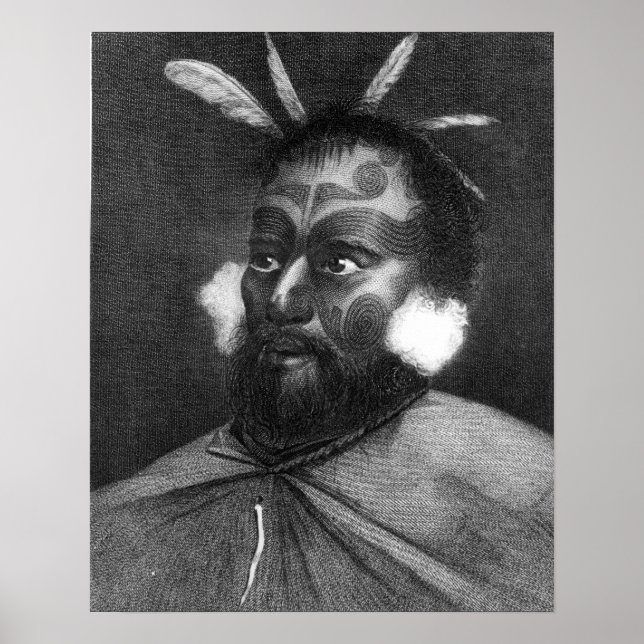 Porträtt av en man från Nya Zeeland Poster (Framsidan)