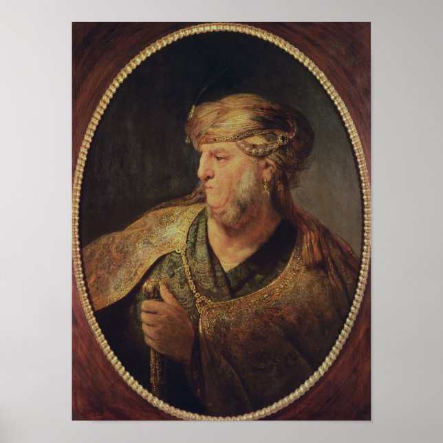 Porträtt av en man i Oriental Costume, 1633 Poster (Framsidan)