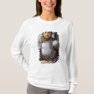 Porträtt av en man i pansar t shirt
