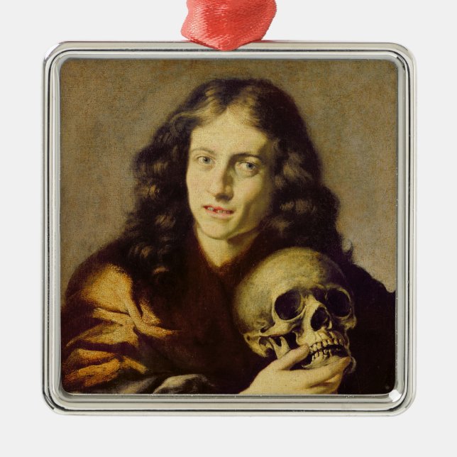 Porträtt av en man julgransprydnad metall (Framsidan)