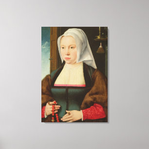 Porträtt av en okänd dam, 1527 (olja på panel) canvastryck
