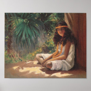 Porträtt av en Polynesian flicka - Helen T. Dranga Poster