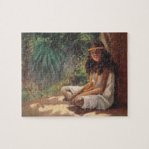 Porträtt av en Polynesian flicka - Helen T. Dranga Pussel