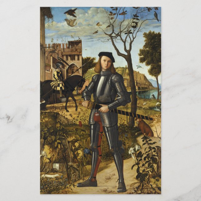 Porträtt av en riddare av Vittore Carpaccio (Framsida)