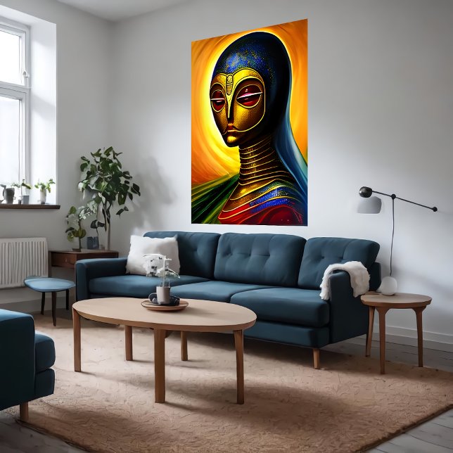 Porträtt av en robotutlänning | AI Art Poster (Skapare uppladdad)