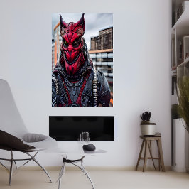 Porträtt av en rött läskigt främmande | AI Art Pos Poster
