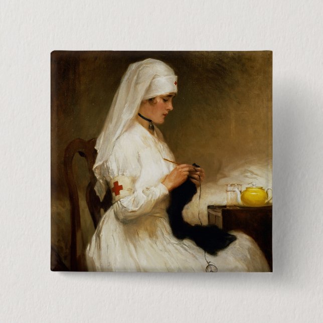 Porträtt av en sjuksköterska från Röda koret Knapp (Framsida)