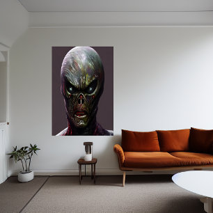 Porträtt av en skrämmande utlänning AI Art Poste Poster