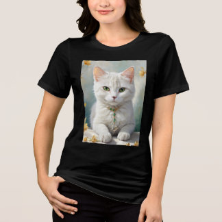 Porträtt av en söt katt med smycken. t shirt