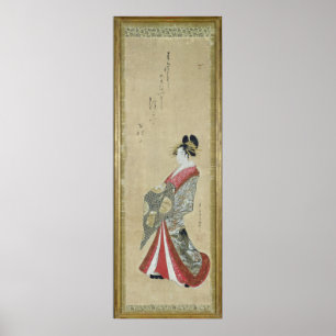 Porträtt av en ung courtesan poster