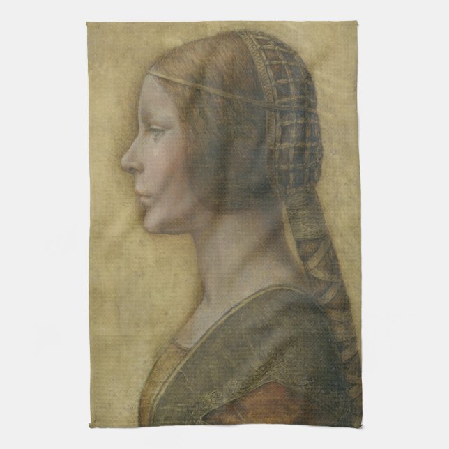 Porträtt av en ung fästmö av Leonardo Da Vinci Kökshandduk (Vertikal)