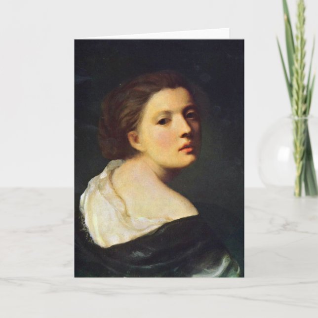 Porträtt av en ung flicka av Jean-Baptiste Greuze Kort (Framsida)