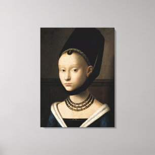 Porträtt av en ung flicka (Christus) 1465-1470 Canvastryck
