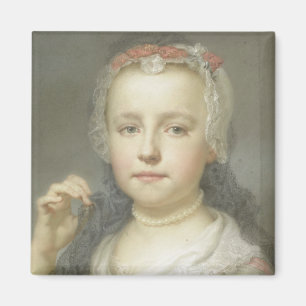 Porträtt av en ung flicka magnet