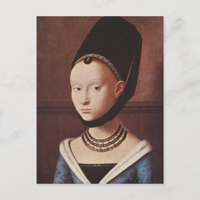 Porträtt av en ung flickavykort vykort (Framsida)