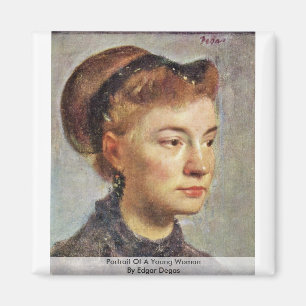 Porträtt av en ung kvinna av Edgar Degas Magnet