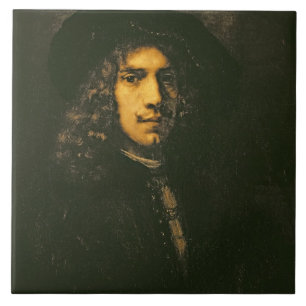 Porträtt av en ung man, 1658 (olja på kanfas) kakelplatta