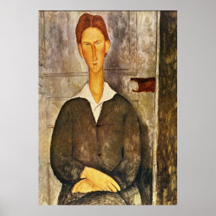 Porträtt av en ung man - Amedeo Modigliani Poster