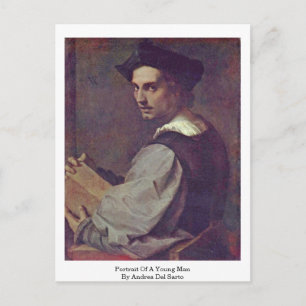 Porträtt av en ung man av Andrea Del Sarto Vykort