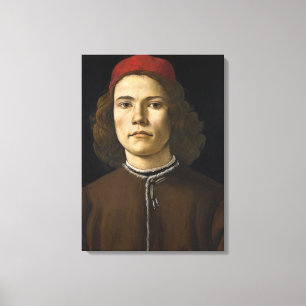 Porträtt av en ung man (av Sandro Botticelli) Canvastryck