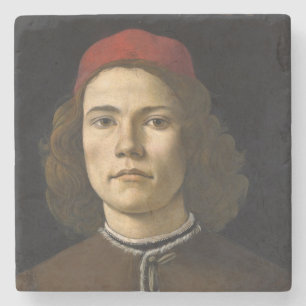 Porträtt av en ung man (av Sandro Botticelli) Stenunderlägg