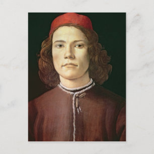 Porträtt av en ung man, ca 1480-85 vykort