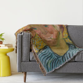 Porträtt av en ung man med Cornblomma, Van Gogh Filt