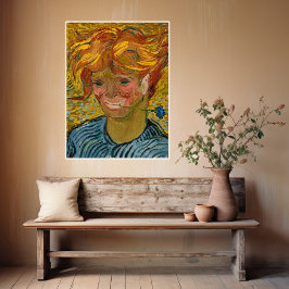 Porträtt av en ung man med Cornblomma, Van Gogh Poster