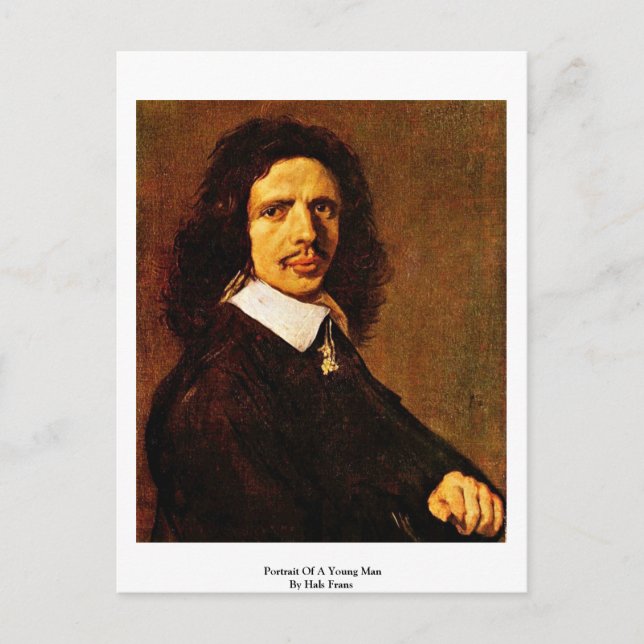 Porträtt av en ung man med Hals Frans Vykort (Framsida)