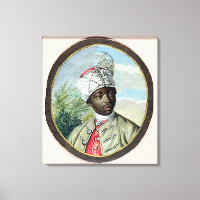 Porträtt av en ung man (med karossfärg på vel) canvastryck (Framsida)