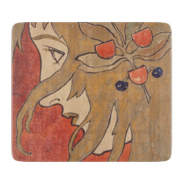 Porträtt av en vacker flicka i Röda (Art nouveau)