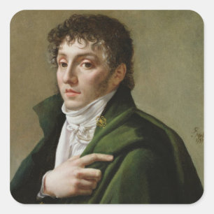 Porträtt av Etienne-Henri Mehul 1799 Fyrkantigt Klistermärke
