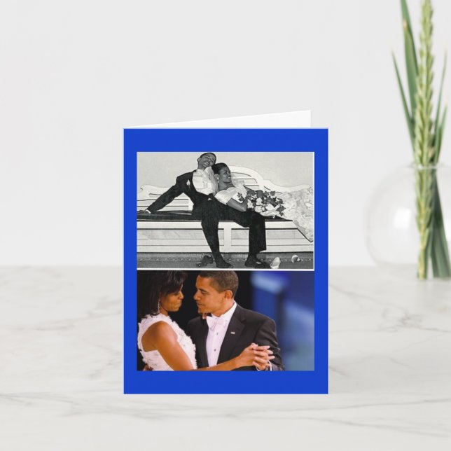 Porträtt av ett amerikangiftermål helgkort (Framsida)