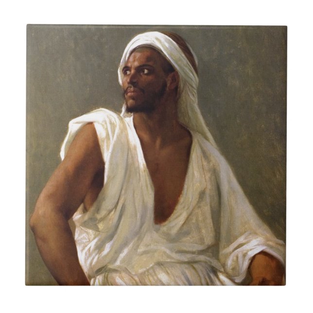 Porträtt av ett arabiskt kakelplatta (Framsidan)