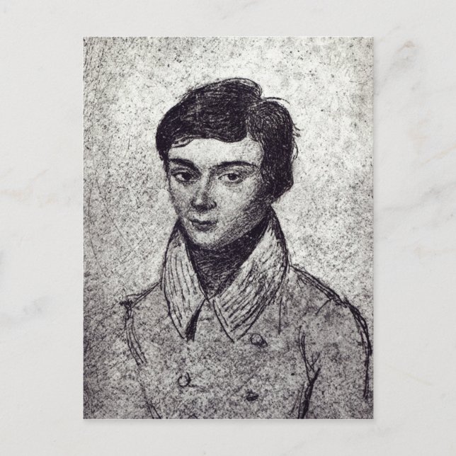 Porträtt av Evariste Galois Vykort (Framsida)