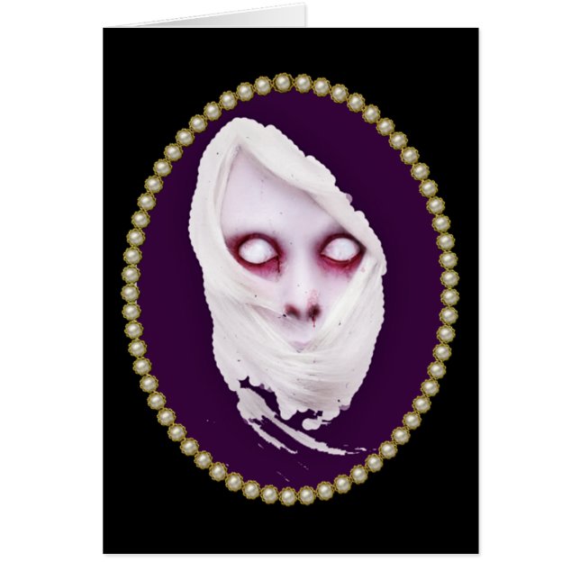 Porträtt av fasa hälsningskort (Framsidan)