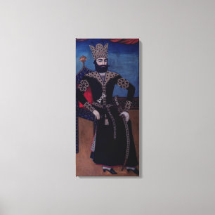 Porträtt av Fath-Ali, schah av Iran, Canvastryck