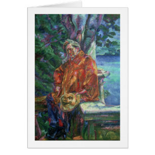 Porträtt av Ferruccio Busoni (1866-1924) 1916 Hälsningskort