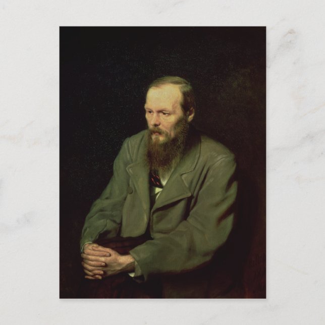Porträtt av Fjodor Dostojevskij 1872 Vykort (Framsida)