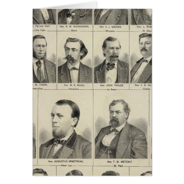 Porträtt av företrädare, Minnesota Hälsningskort (Framsidan)