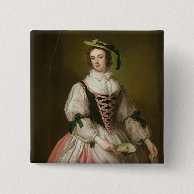 Porträtt av Frances Macartney, c.1745 Knapp (Framsida)