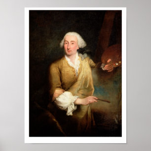 Porträtt av Francesco Guardi (1712-93) (olja på bu Poster