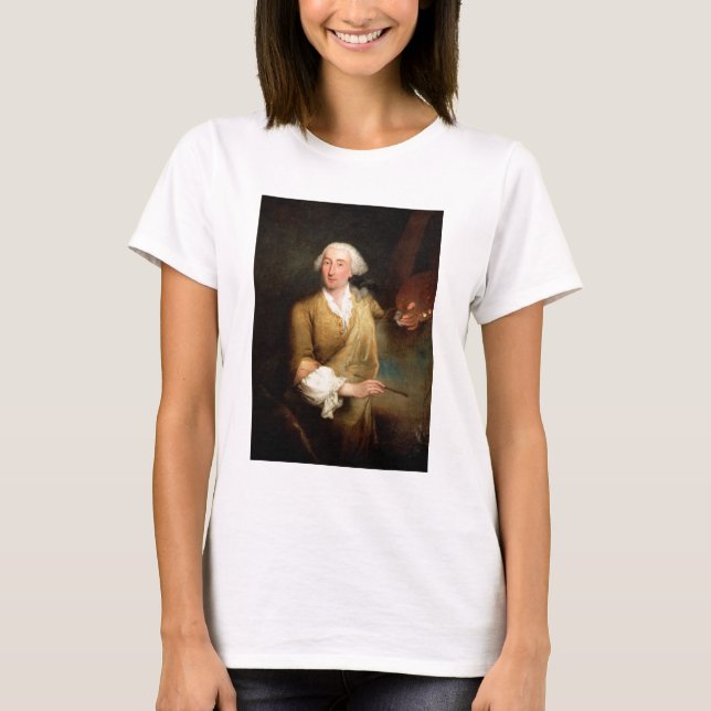 Porträtt av Francesco Guardi (1712-93) (olja på bu T-shirt (Framsida)