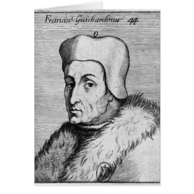 Porträtt av Francesco Guicciardini Hälsningskort (Framsidan)