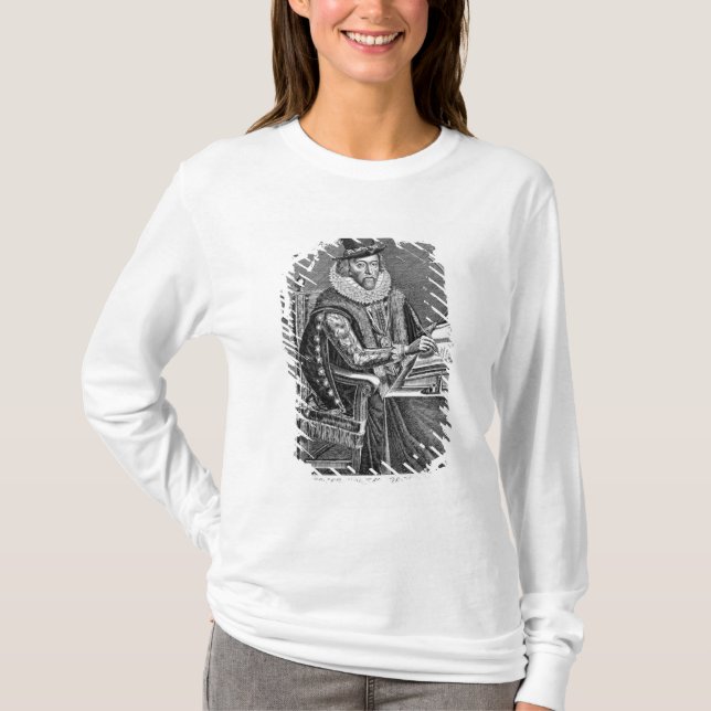 Porträtt av Francis Bacon (1561-1626) Viscount av Tee Shirt (Framsida)