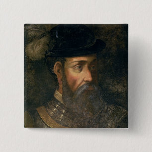 Porträtt av Francisco Pizarro (c.1478-1541) Spani Knapp